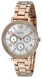 Fossil Biały/Stal w kolorze różowego złota Ø37 mm ES3757