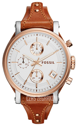 Fossil Casual Biały/Skóra Ø38 mm ES3837