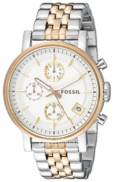 Fossil Boyfriend Biały/Stal w odcieniu złota Ø38 mm ES3840