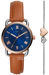Fossil Copeland Niebieski/Skóra Ø34 mm ES4913SET