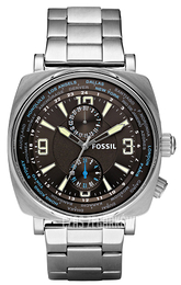 Fossil Dress Czarny/Stal Ø45 mm FS4519