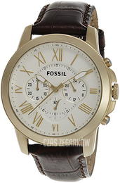 Fossil Grant Biały/Skóra Ø44 mm FS4767