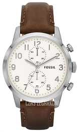 Fossil Townsman Biały/Skóra Ø44 mm FS4872