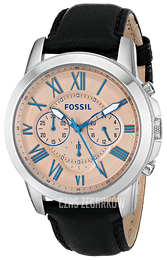 Fossil Różowe złoto/Skóra Ø45 mm FS4989