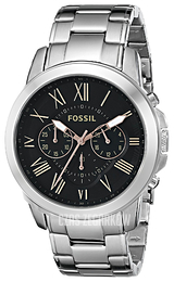 Fossil Grant Czarny/Stal Ø44 mm FS4994