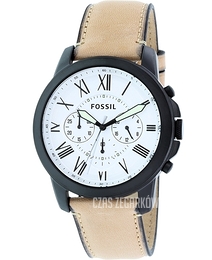 Fossil Grant Biały/Skóra Ø44 mm FS5087