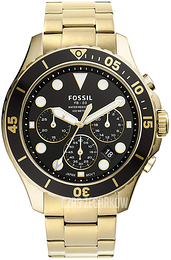 Fossil Czarny/Stal w odcieniu złota Ø46 mm FS5727