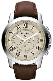 Fossil Herrklockor Beżowy/Skóra Ø44 mm FTW10002