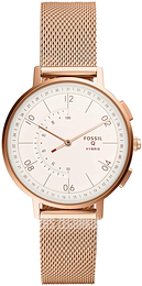 Fossil Biały/Stal w kolorze różowego złota Ø37 mm FTW5028