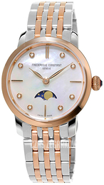 Frederique Constant Slimline Biały/Stal w kolorze różowego złota Ø30 mm FC-206MPWD1S2B