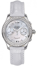 Glashütte Original Lady Serenade Chronograph Biały/Skóra Ø38 mm 39-34-12-12-44