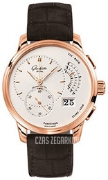 Glashütte Original Pano Panograph Srebrny/Skóra Ø40 mm 61-03-25-15-04