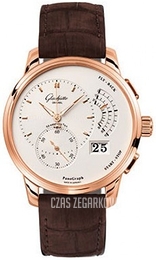 Glashütte Original Pano Panograph Srebrny/Skóra Ø40 mm 61-03-25-15-05