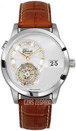 Glashütte Original Pano Panomatic Tourbillon Srebrny/Skóra Ø39.4 mm 93-01-13-12-04