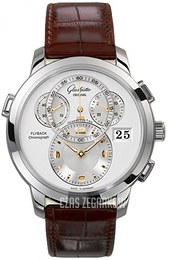 Glashütte Original Pano Panomatic Chrono Srebrny/Skóra Ø42 mm 95-01-31-24-04