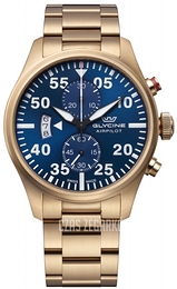 Glycine Airpilot Chrono Niebieski/Pozlacana Ø44 mm GL0360