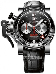 Graham Chronofighter Oversize Czarny/Skóra Ø47 mm 2OVGS.B39A