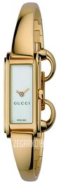 Gucci G- Frame Biały/Stal w odcieniu złota YA109527