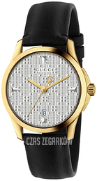 Gucci G-Timeless Srebrny/Skóra Ø38 mm YA1264027