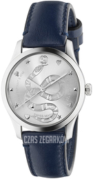 Gucci G-Timeless Srebrny/Skóra Ø38 mm YA1264138