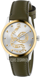 Gucci G-Timeless Srebrny/Skóra Ø38 mm YA1264139