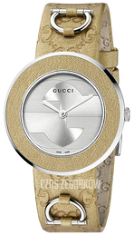 Gucci U-Play Srebrny/Skóra Ø35 mm YA129408