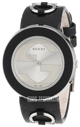 Gucci 129 MD Srebrny/Skóra Ø35 mm YA129409