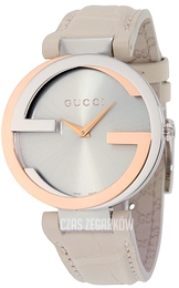 Gucci Interlocking Srebrny/Skóra Ø37 mm YA133303