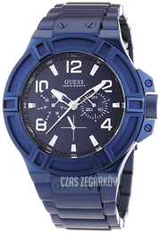 Guess Rigor Niebieski/Stal Ø45 mm GW0041G2