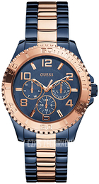 Guess Sporty Niebieski/Stal w kolorze różowego złota Ø36 mm GW0231L6