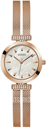 Guess Array Biały/Stal w kolorze różowego złota Ø28 mm GW0471L3