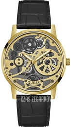 Guess Gadget Zloty/Skóra Ø42 mm GW0570G1