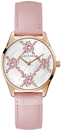 Guess Luster Srebrny/Skóra Ø36 mm GW0837L2