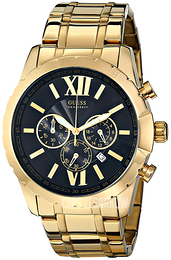 Guess Czarny/Stal w odcieniu złota Ø44 mm U0193G1