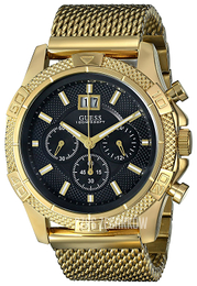 Guess Sporty Czarny/Stal w odcieniu złota Ø46 mm U0205G1