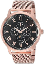Guess Czarny/Stal w kolorze różowego złota Ø43 mm U0871G5