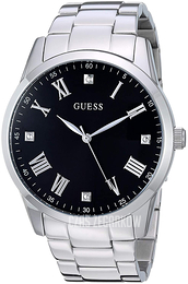 Guess Czarny/Stal Ø42 mm U1194G1