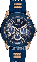 Guess Niebieski/Stal w kolorze różowego złota Ø46 mm W0051G3
