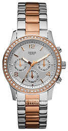 Guess Sporty Srebrny/Stal w kolorze różowego złota Ø38 mm W0122L1