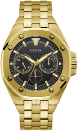 Guess Multifunction Czarny/Stal w odcieniu złota Ø45 mm W0278G2