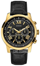 Guess Horizon Czarny/Skóra Ø42 mm W0380G7