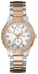 Guess Biały/Stal w kolorze różowego złota Ø39 mm W0442L4