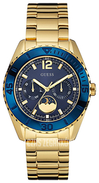 Guess Moonstruck Niebieski/Stal w odcieniu złota Ø40 mm W0565L4