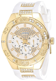 Guess Luna Biały/Stal w odcieniu złota Ø38 mm W0653L3