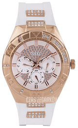 Guess Luna Biały/Stal w kolorze różowego złota Ø38 mm W0653L4