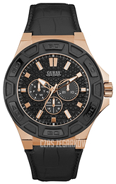 Guess Force Czarny/Skóra Ø44 mm W0674G6