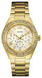 Guess Luna Biały/Stal w odcieniu złota Ø40 mm W0729L2