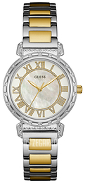 Guess South Hampton Biały/Stal w odcieniu złota Ø34 mm W0831L3