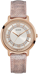 Guess Srebrny/Skóra Ø40 mm W0934L5