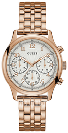 Guess Limelight Biały/Stal w kolorze różowego złota Ø40 mm W1018L3